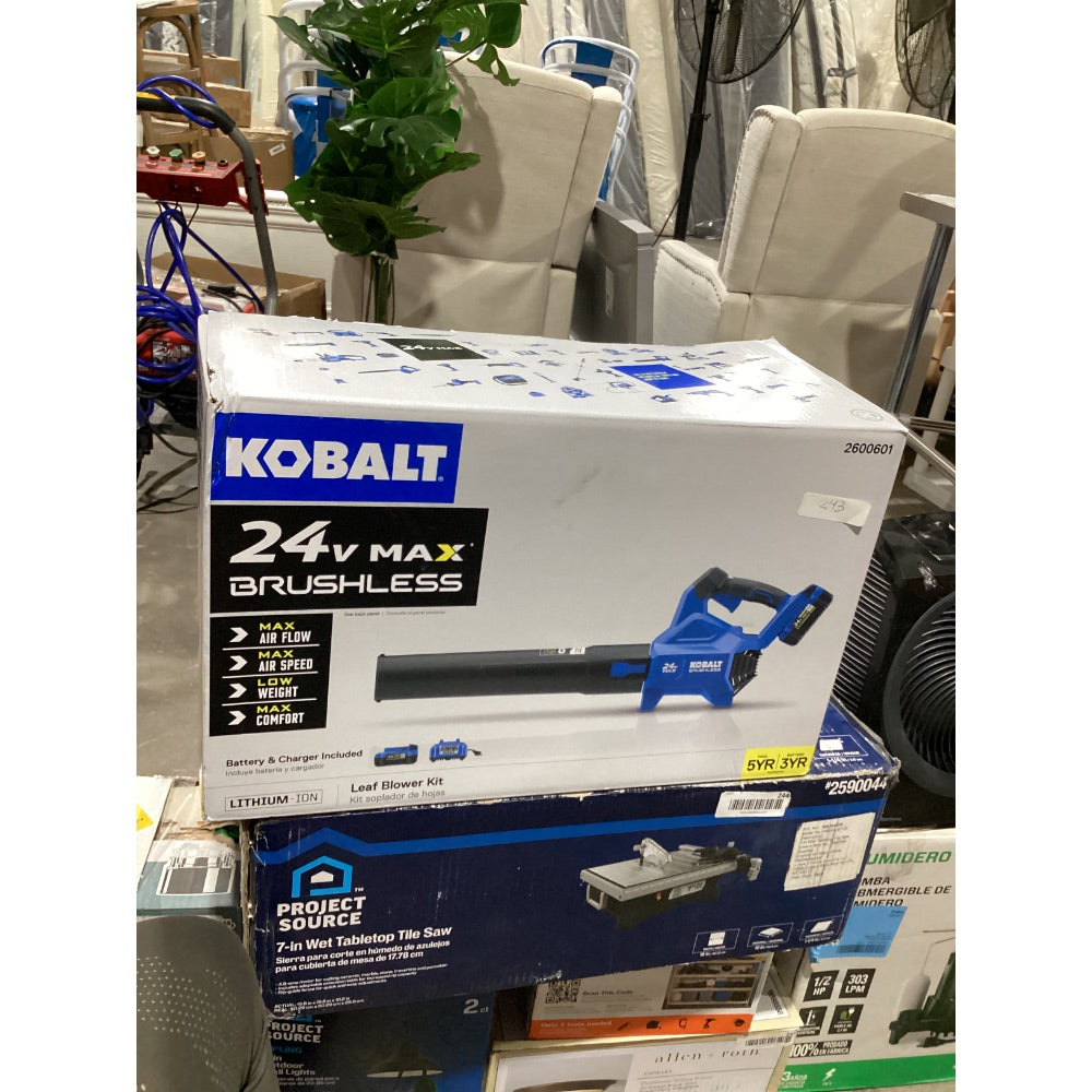 Lot # 243 Kobalt 24-volt 500-CFM Leaf Blower $140