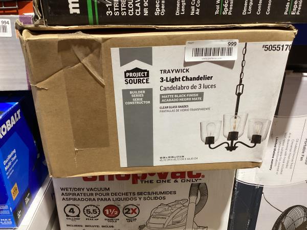 Lot # 999 Project Source Black Transitional Chandelier $69