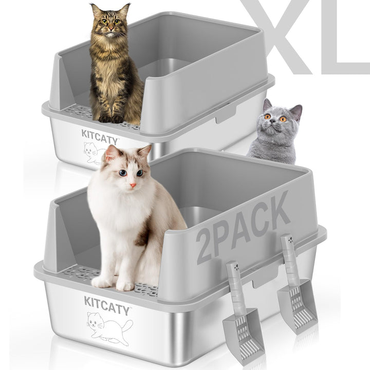 Lot # 553 KITCATY 2PACK-Grey Litter Box $119.00