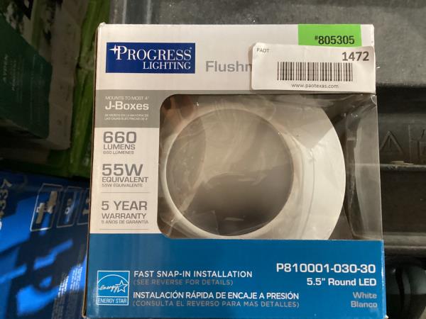 Lot # 1472 Progress Lighting Mini Flushmount White 5.5" LED