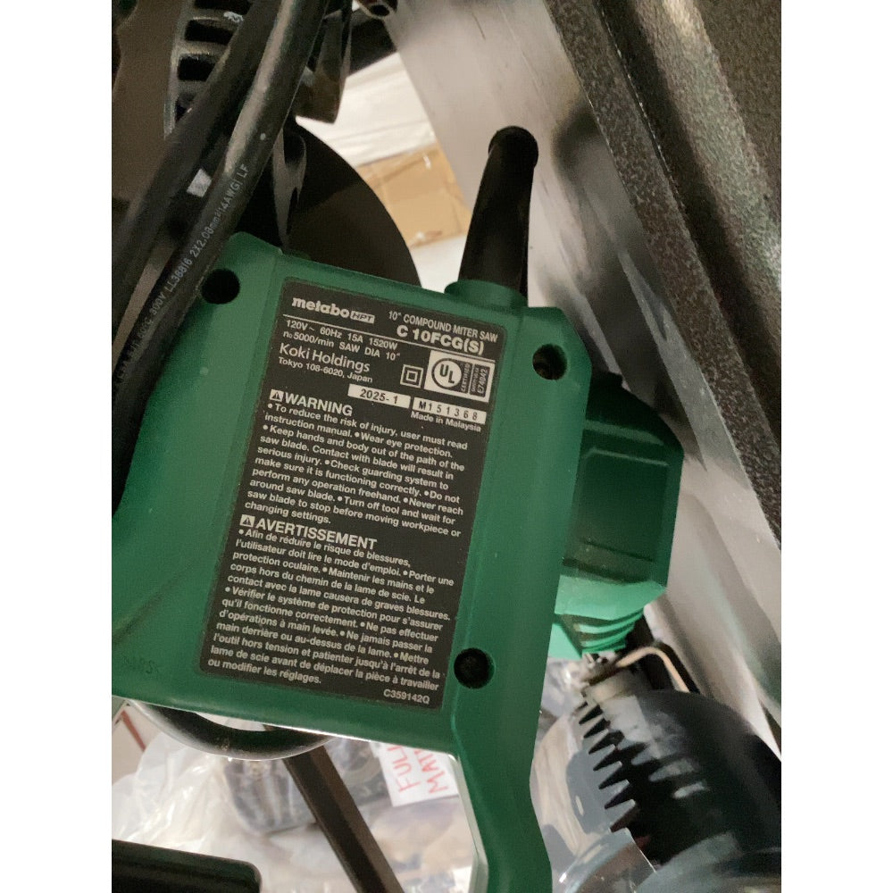 Lot # 2422 Metabo HPT Miter Saw $140