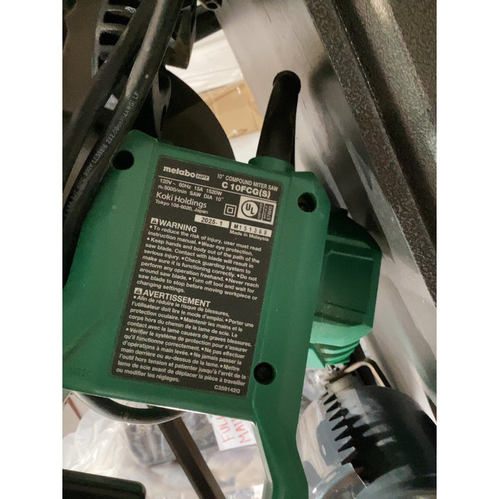 Lot # 2422 Metabo HPT Miter Saw $140