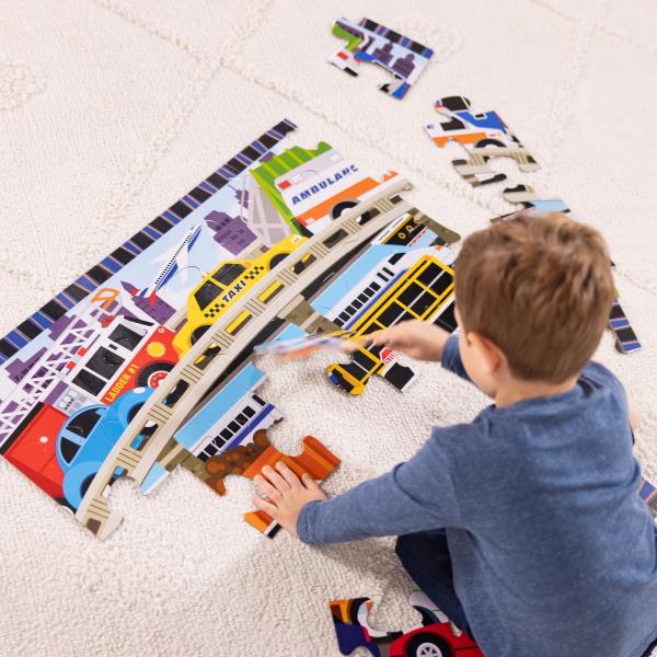 Lot # 468 Melissa & Doug Traffic Jam Jumbo Jigsaw Floor Puzzle (24 pcs, 2 x 3 feet Long) - FSC Certified