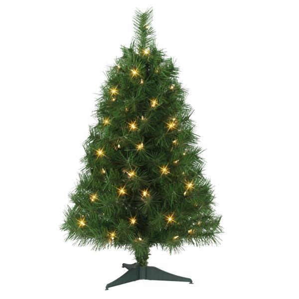 Lot # 1688 3 Ft. Prelit Snow Ridge Fir Christmas Tree $30