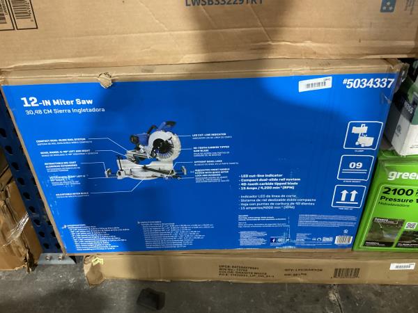 Lot # 1841 Kobalt Compact Double Bevel Sliding Miter Saw $299