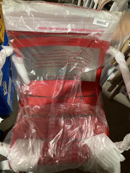 Lot # 1954 Flash Furniture Nash Commercial Grade Steel Stack Chair, Indoor-Outdoor Arm Chair with 2 Slat Back, Red