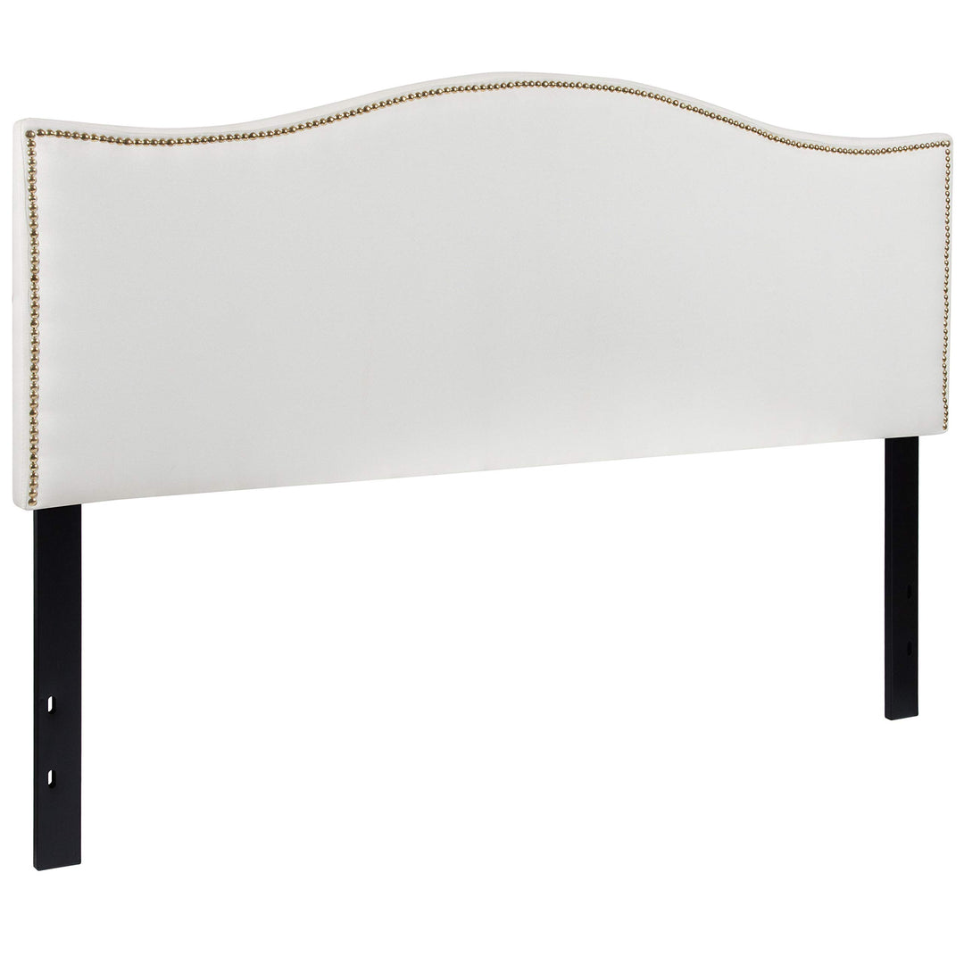 Lot # 1872 Flash Furniture Lexington Upholstered Queen Size Headboard with Accent Nail Trim in White Fabric