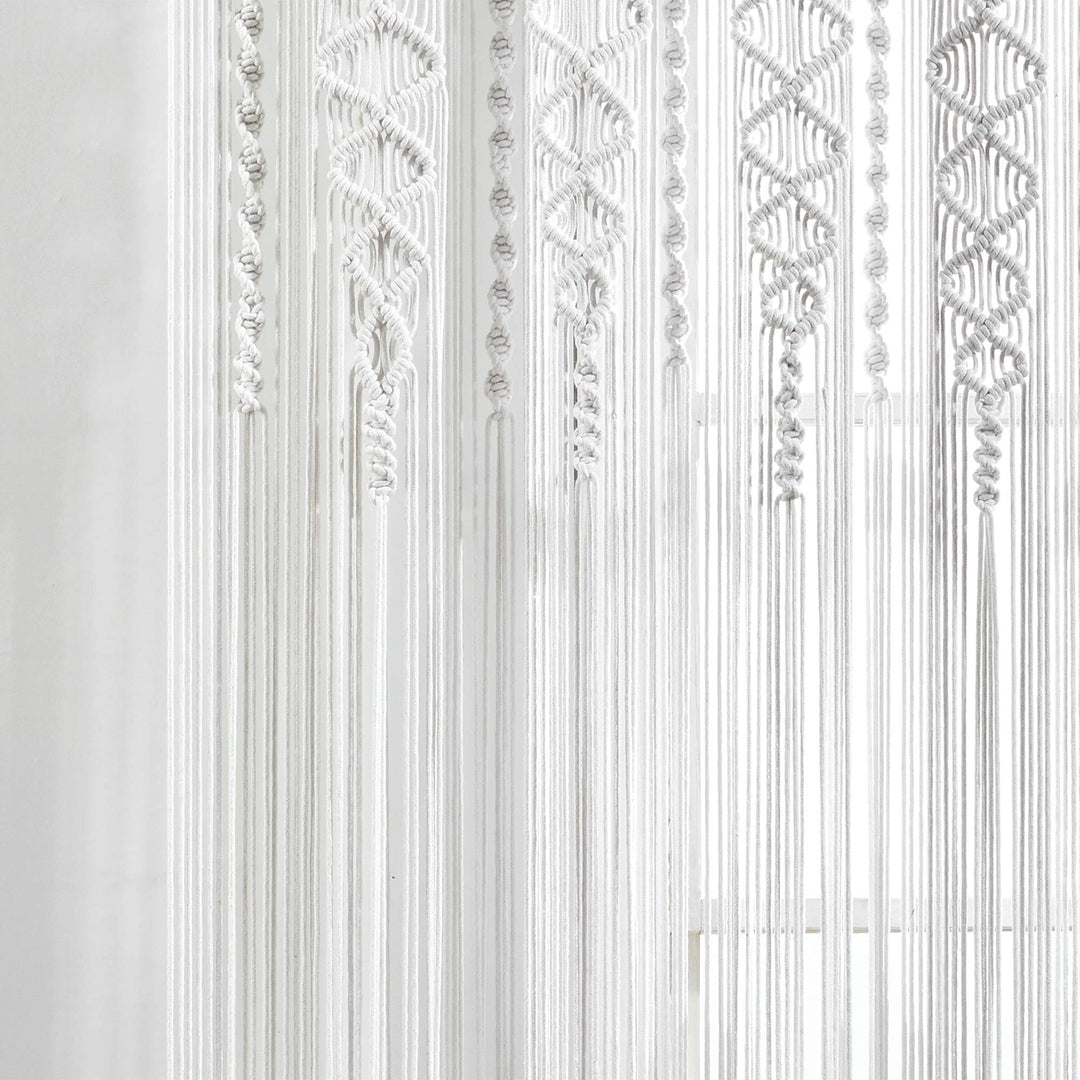 Lot # 1359 Lush Decor Boho Macrame Curtain 40x84 White $27.00