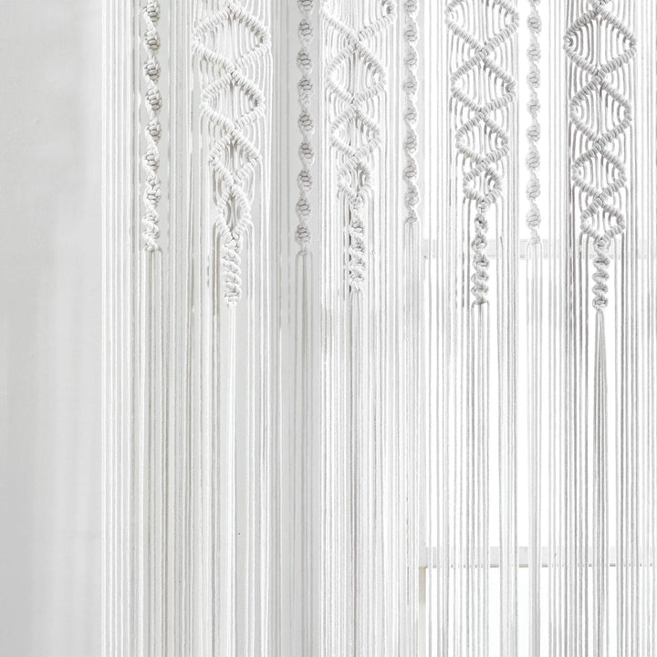 Lot # 1359 Lush Decor Boho Macrame Curtain 40x84 White $27.00