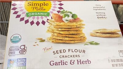 Lot # 1130 Simple Mills Org Seed Crackers GH 2x10oz $13.99
