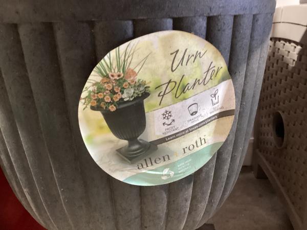 Lot # 2226 allen + roth Urn Self Watering Planter $75