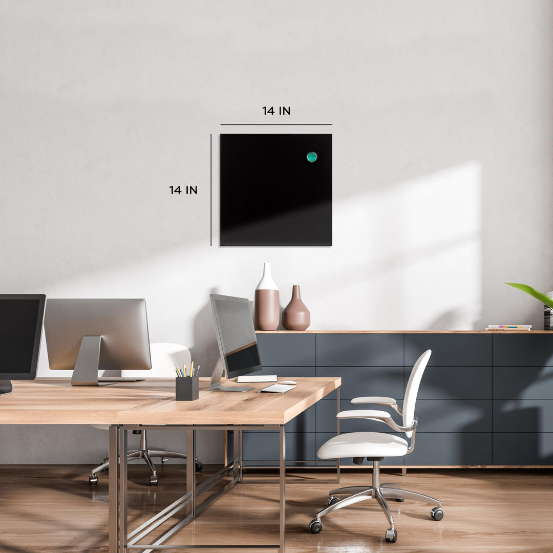 Lot # 1493 U Brands Magnetic Chalkboard, 14"x14", Frameless, Premium Matte Surface, includes Marker and Magnet
