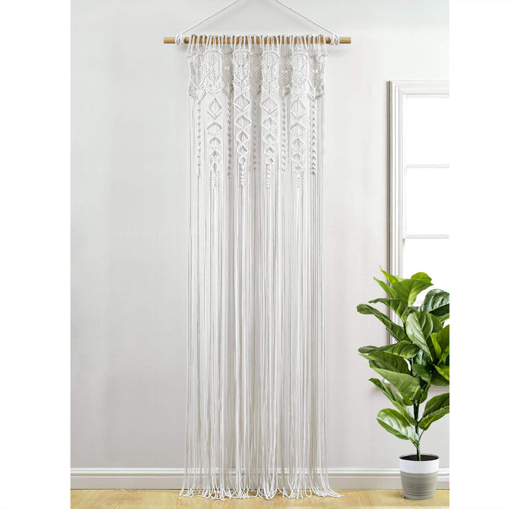 Lot # 1359 Lush Decor Boho Macrame Curtain 40x84 White $27.00