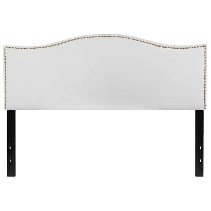 Lot # 1559 Flash Furniture Lexington Upholstered Queen Size Headboard with Accent Nail Trim in White Fabric