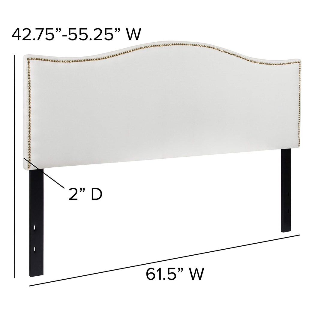 Lot # 1872 Flash Furniture Lexington Upholstered Queen Size Headboard with Accent Nail Trim in White Fabric
