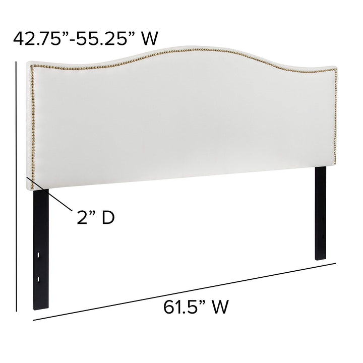 Lot # 1872 Flash Furniture Lexington Upholstered Queen Size Headboard with Accent Nail Trim in White Fabric