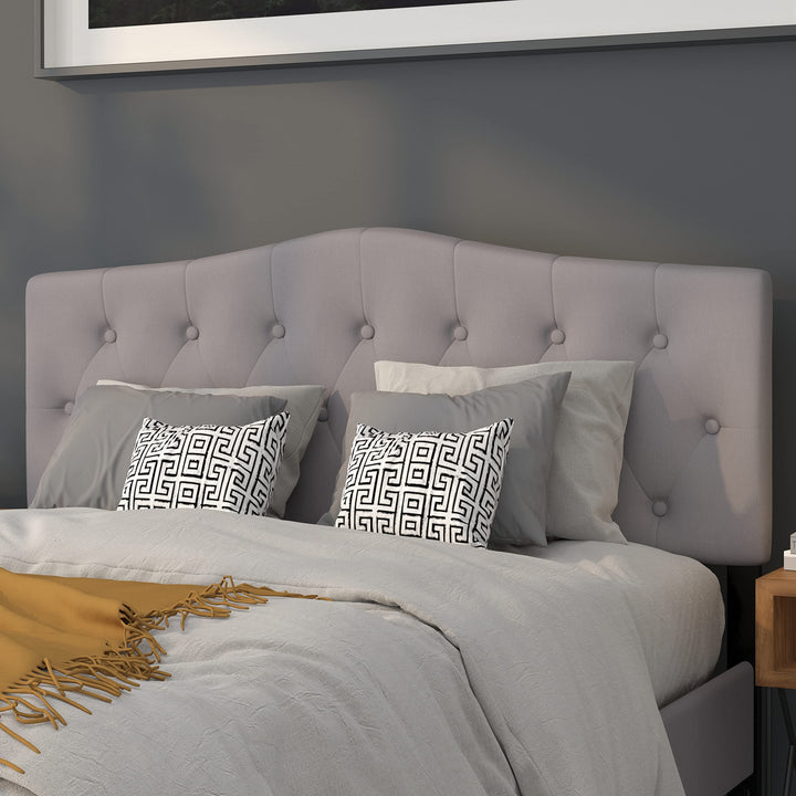 Lot # 1537 Flash Furniture Cambridge Tufted Upholstered Queen Size Headboard in Light Gray Fabric