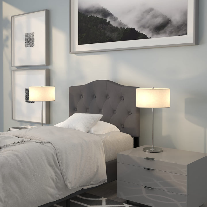 Lot # 1540 Flash Furniture Cambridge Tufted Upholstered Twin Size Headboard in Dark Gray Fabric