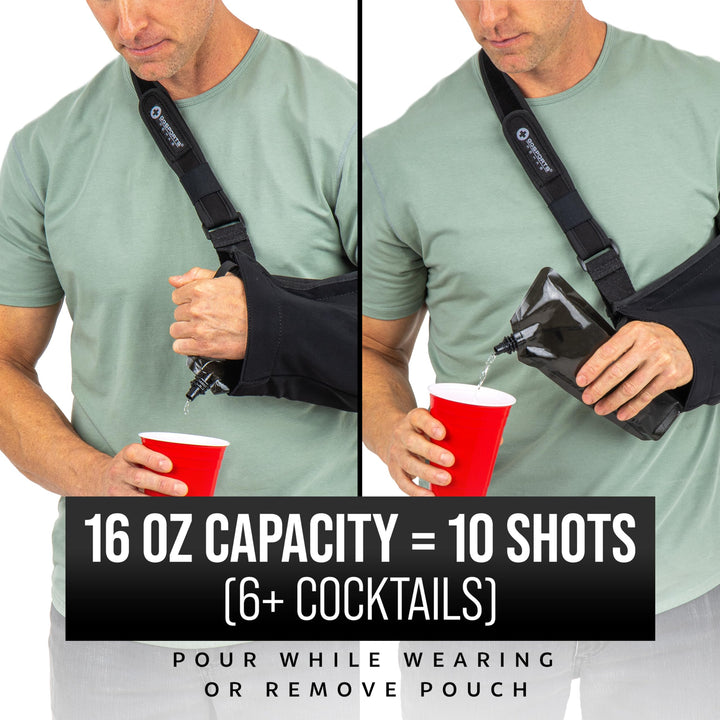 Lot # 945 GoPong 16oz Black Arm Sling Flask $19.00