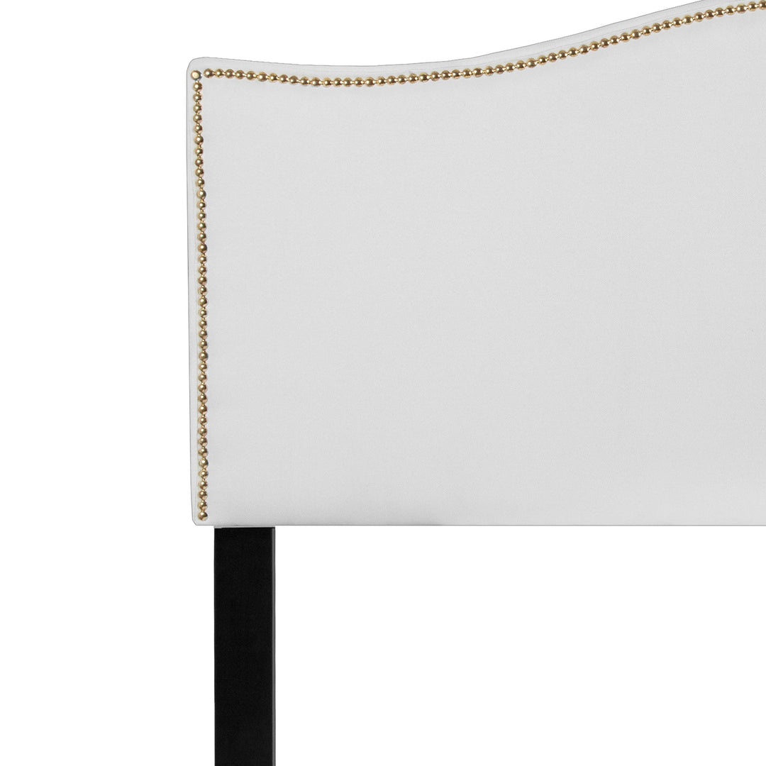 Lot # 1559 Flash Furniture Lexington Upholstered Queen Size Headboard with Accent Nail Trim in White Fabric