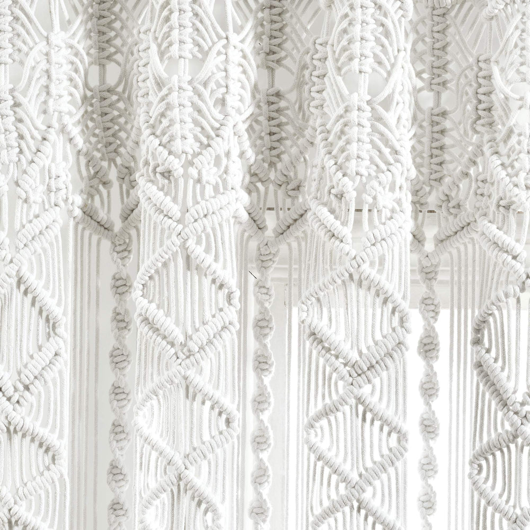 Lot # 1359 Lush Decor Boho Macrame Curtain 40x84 White $27.00