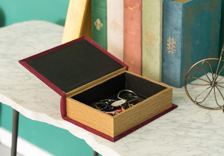 Lot # 959 Vintiquewise Book Trinket Box Red $14