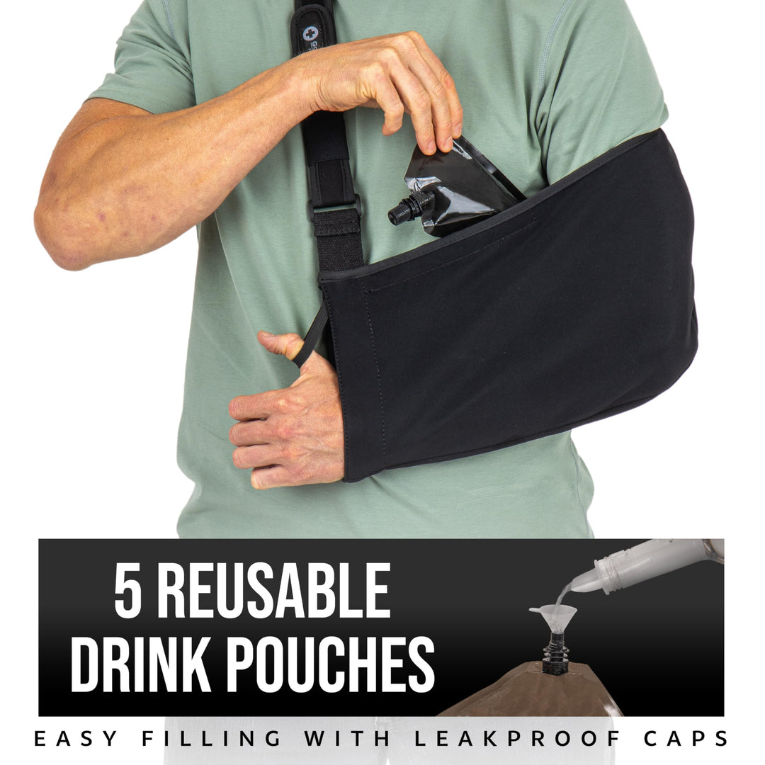 Lot # 945 GoPong 16oz Black Arm Sling Flask $19.00