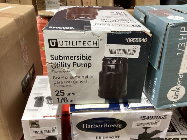 Lot # 275 Utilitech 0.167HP Submersible Pump $43