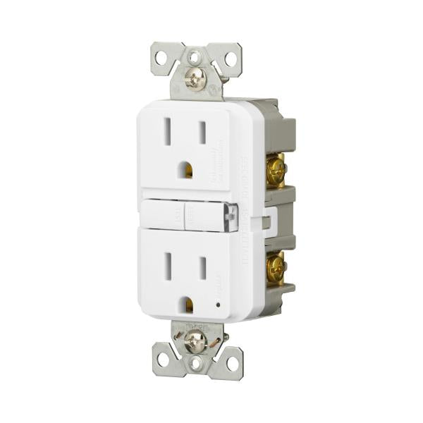 Eaton 15-Amp 125-volt GFCI Residential Decorator Outlet, White (3-Pack)