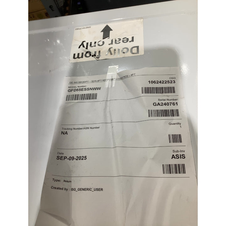 Lot # 2352 GE GFD55ESSNWW Dryer $800