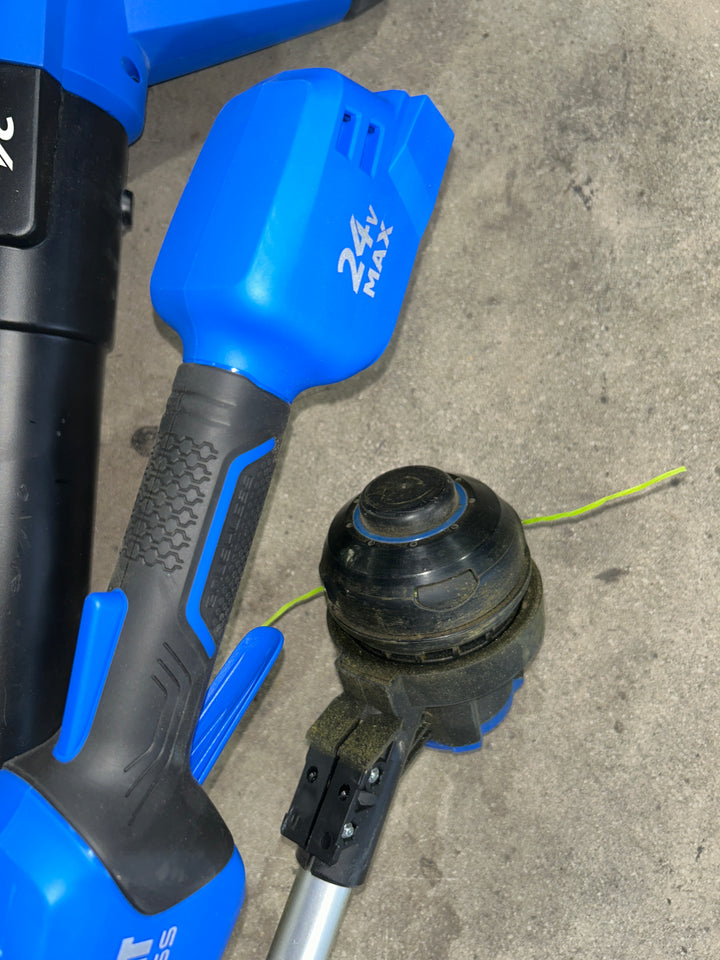 Kit combinado de recortadora de hilo y soplador de hojas inalámbrico Kobalt de 24 voltios (batería y cargador incluidos) (usado)