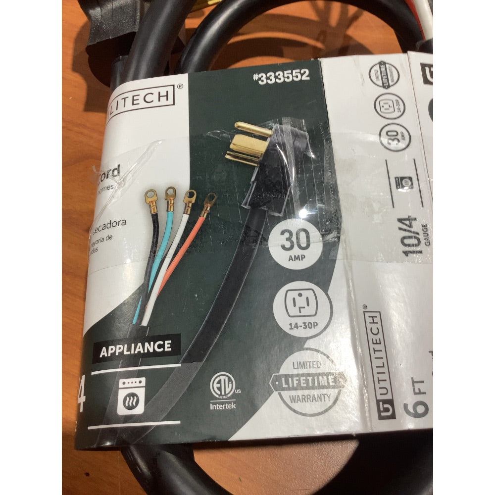 Lot # 1323 UTILITECH 6 FT 30A 14-30P Dryer Cord $35