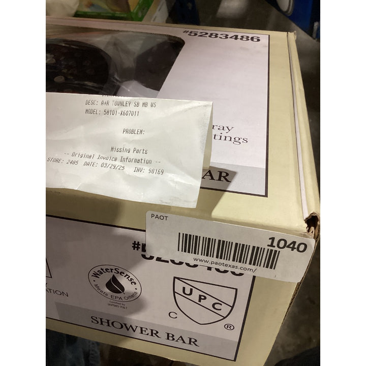 Lot # 1040 allen + roth TOWNSLEY 5-Function Shower Bar - Matte Black Finish, undefined