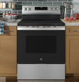 GE 30 in. 5 Burner Element Free-Standing Electric Range in Stainless Steel