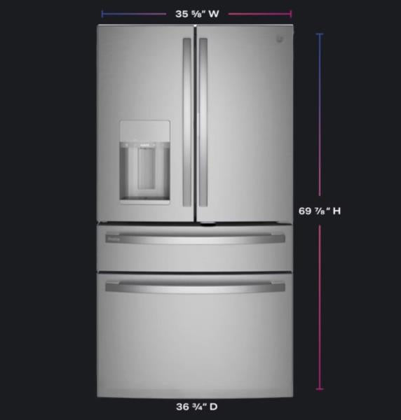 GE Profile 27.9-cu ft Smart French Door Refrigerator with Ice Maker, Water and Ice Dispenser and Door within Door (Fingerprint-resistant Stainless Steel) ENERGY STAR