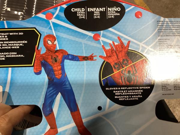 Lot # 154 Spider-Man Muscle Jumpsuit Costume sizes 3-4 $58