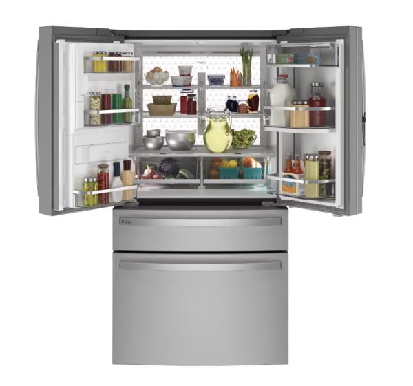 GE Profile 27.9-cu ft Smart French Door Refrigerator with Ice Maker, Water and Ice Dispenser and Door within Door (Fingerprint-resistant Stainless Steel) ENERGY STAR