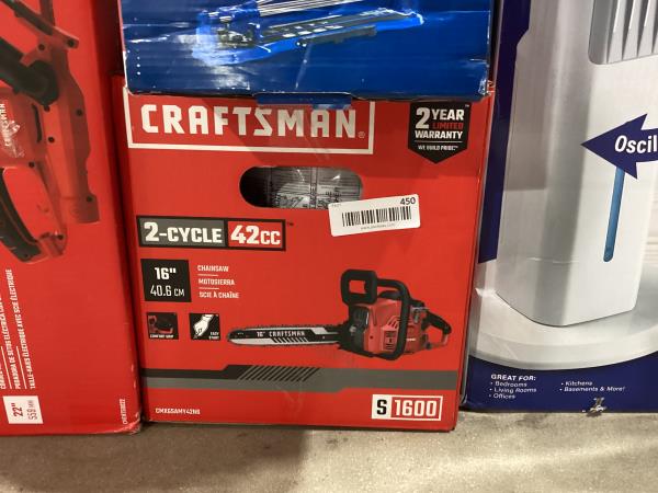 Lot # 450 CRAFTSMAN S1450 42cc 2cycle 14in Gas Chainsaw $169