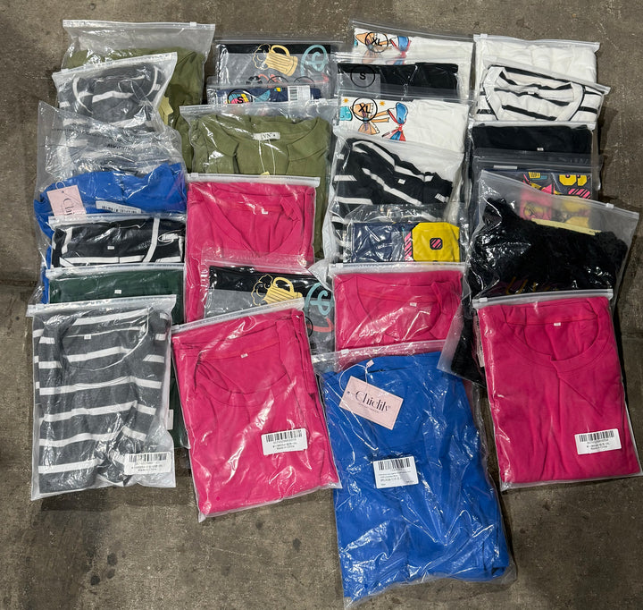25 Pc Wholesale Reseller Mystery Box Womens Clothing Lot Tops Shirts S-3XL