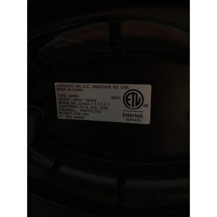 Lot # 934 Vornado Heater $50.00