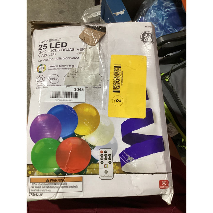 Lot # 1045 GE 25 LED G-50 Color Effects Lights $45