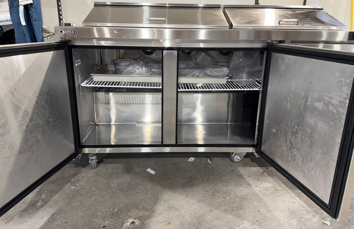 Coolski 72.7’’ Stainless Steel Salad Bar Refrigerator 3 Door
