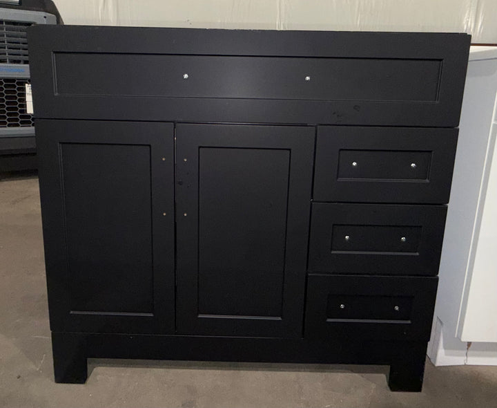 Style Selections Cauley 36-in Black Single Sink Bathroom Vanity NO Top