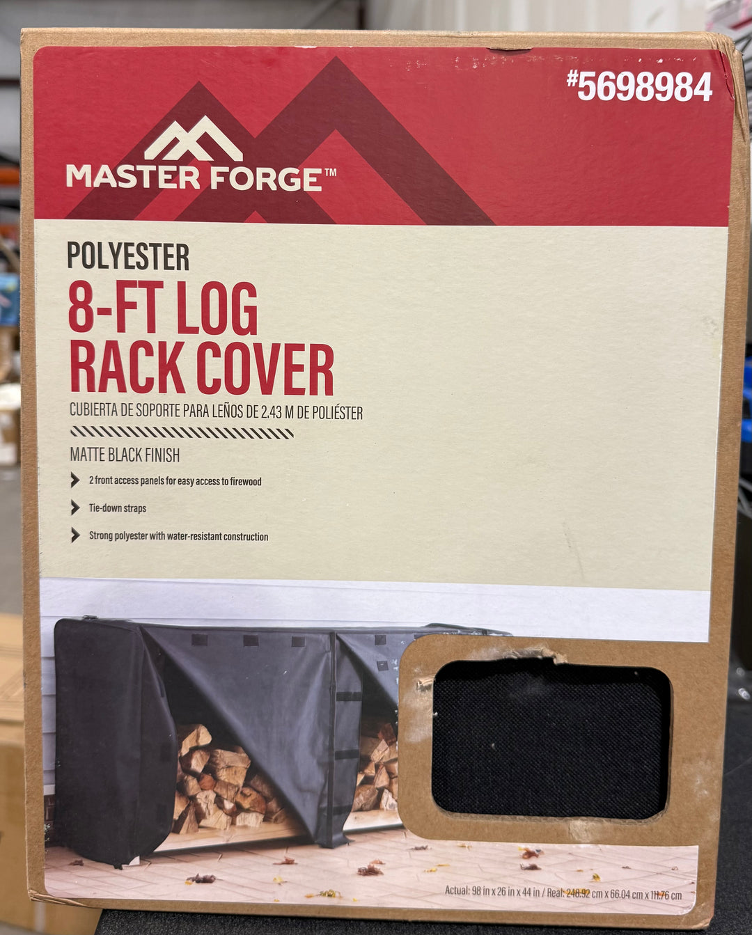 Master Forge 8 Ft Firewood Log Rack Cover (New)