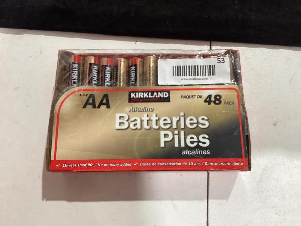 Lot # 54 Kirkland Signature AA Alkaline Batteries 48ct $35