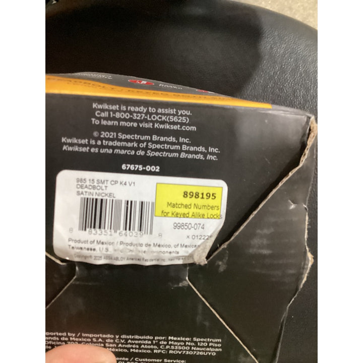 Lot # 1040 Kwikset 985 SmartKey Deadbolt $60