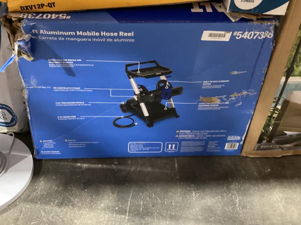 Lot # 1949 Kobalt Aluminum 200-ft Cart Hose Reel $119