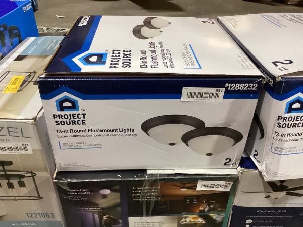 Lot # 834 Project Source Bronze LED Flush Mount 2 Light $55