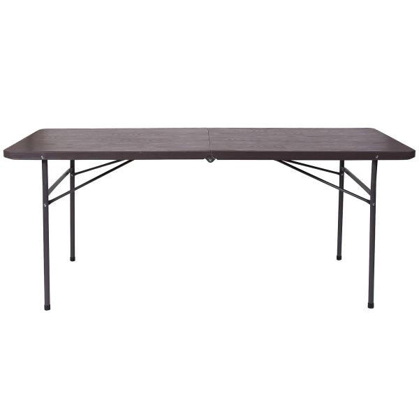Lot # 1646  6-Foot Brown Wood Plastic Folding Table $115