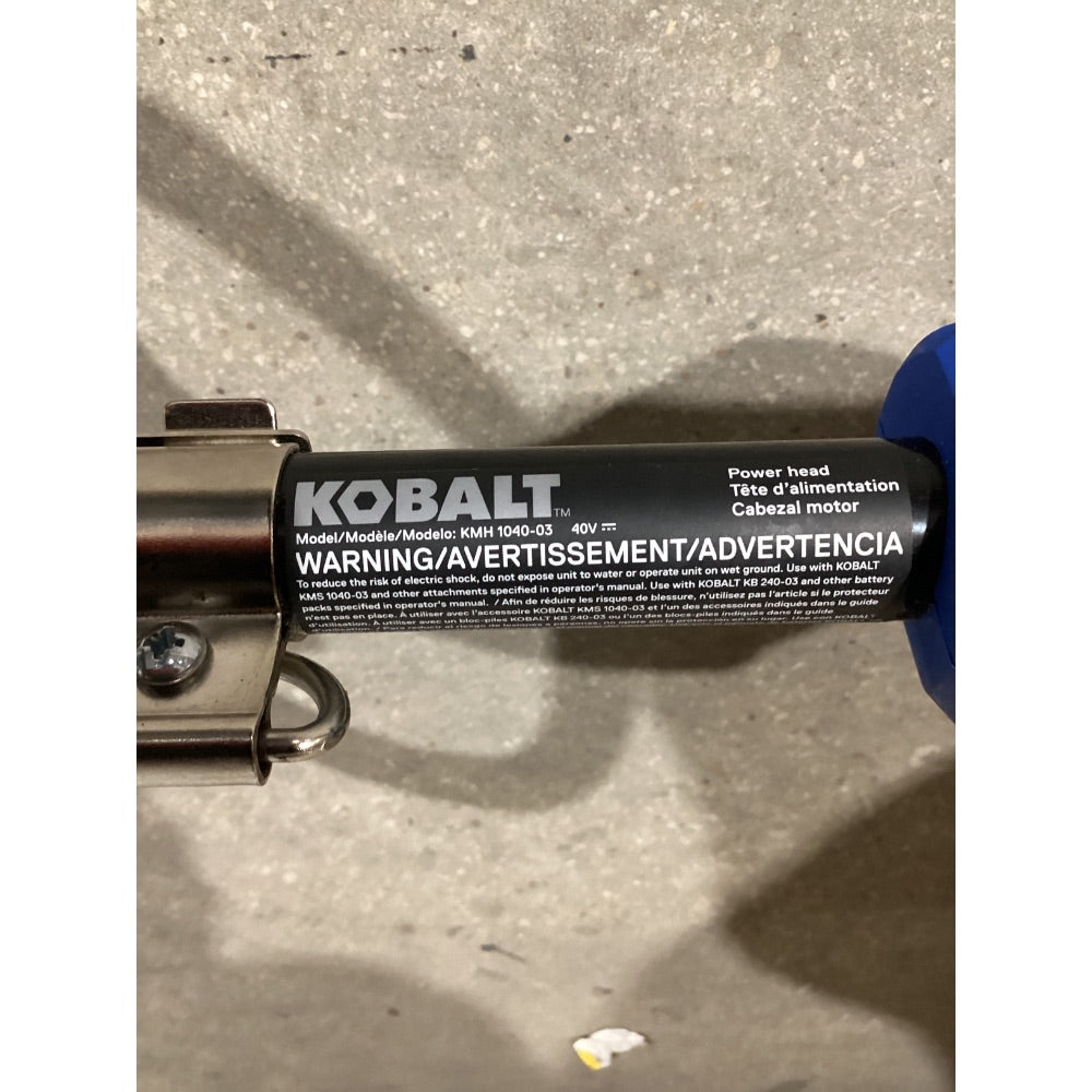 Lot # 1272 KOBALT KMH 1040-03 Power Head - 40V, Blue, with String Trimmer Attachment